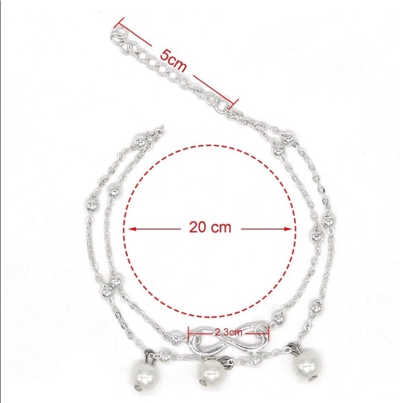 Infinity with pearls anklet - Picture 8 of 8